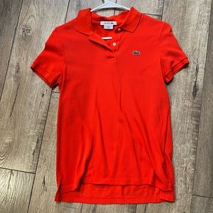 Women’s hot red Lacoste Polo